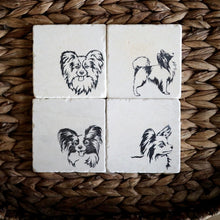 Long Haired Chihuahua Coasters Set of 4, Chihuahua gift, chihuahua marble coasters, dog coasters, dog stone coaster gift