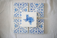 Texas Blue and White Coasters/ Texas Marble Coasters/ Texas home decor/ Texas gift/ blue and white coasters
