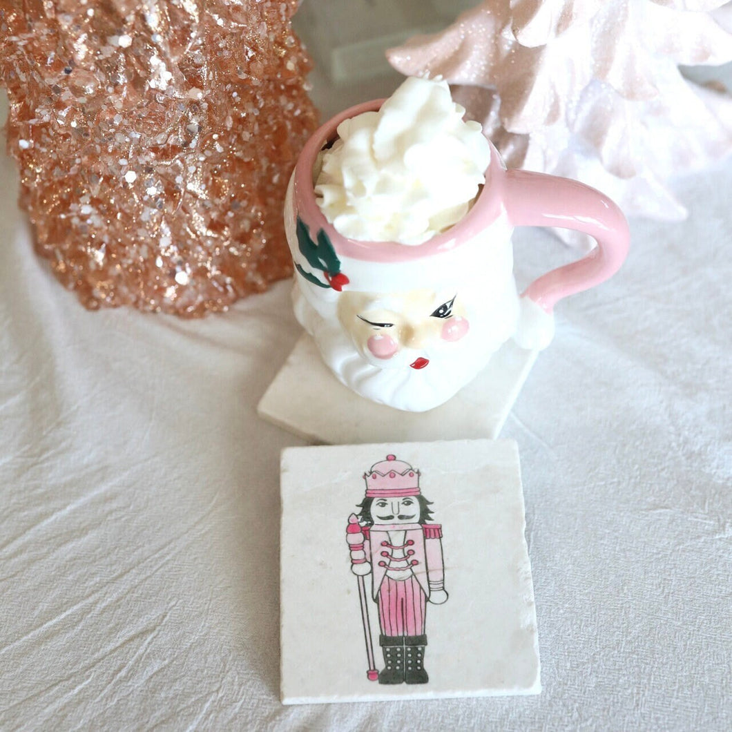 Large Pink Nutcracker Coasters/ Pink Nutcracker Christmas Decor/ Pink Christmas decor/ Pink holiday gift