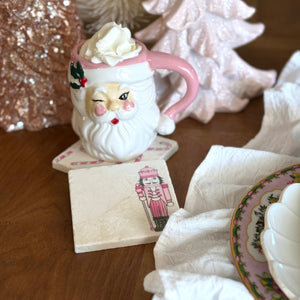 Pink Nutcracker Coasters/ Pink Nutcracker Christmas Decor/ Pink Christmas decor/ Pink holiday gift