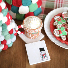 Vintage Snowman Christmas Coasters/ Vintage christmas decor/ snowman decorations/ snowman marble coasters/ stone drink marble coasters