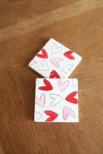 Valentines Day Heart Marble Coaster Set