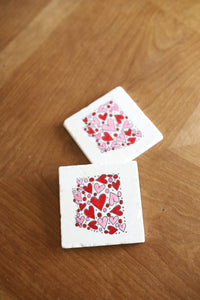 Hand Painted Arizona Heart Marble Coasters/ Arizona heart marble coasters/ Arizona housewarming gift/ Arizona gift