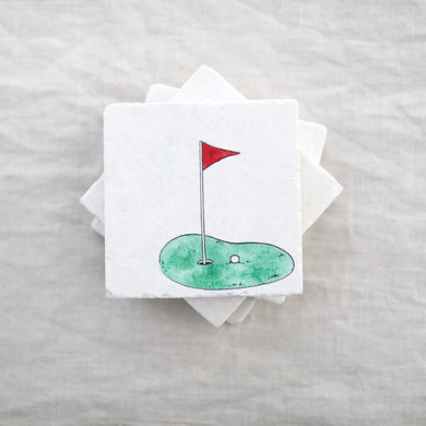 Golf Marble Coaster Set